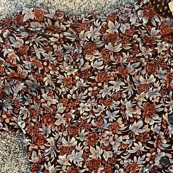 Victor Costa vintage brown floral dress small to medium - Picture 2 of 8